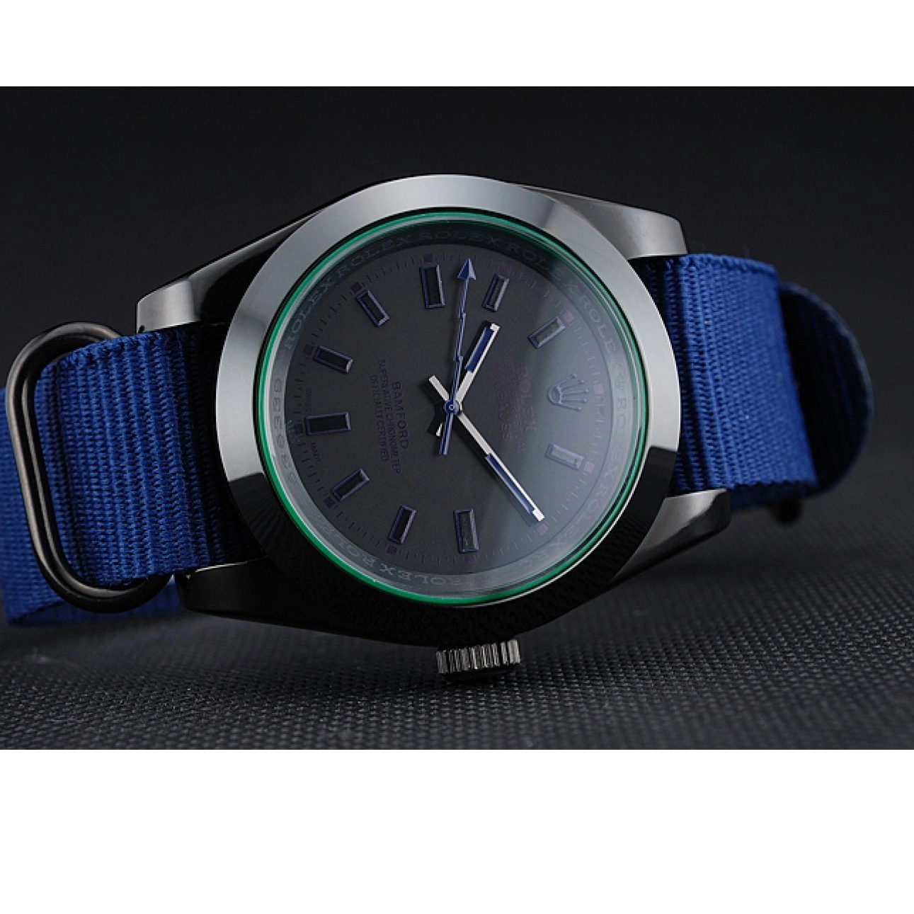 Aaa replica Nylon Milgauss Blue Strap Bamford Rolex 622005 0721